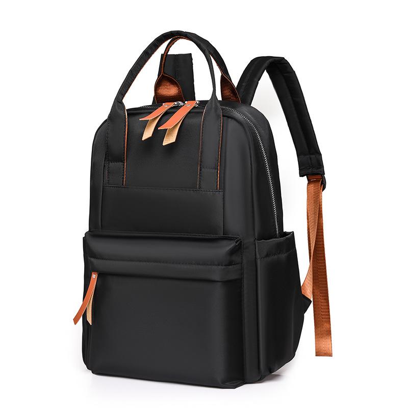 Women's Backpack Simple Casual and Versatile Commuting Backpack Korean Version Large Capacity Solid Color Student School Bag