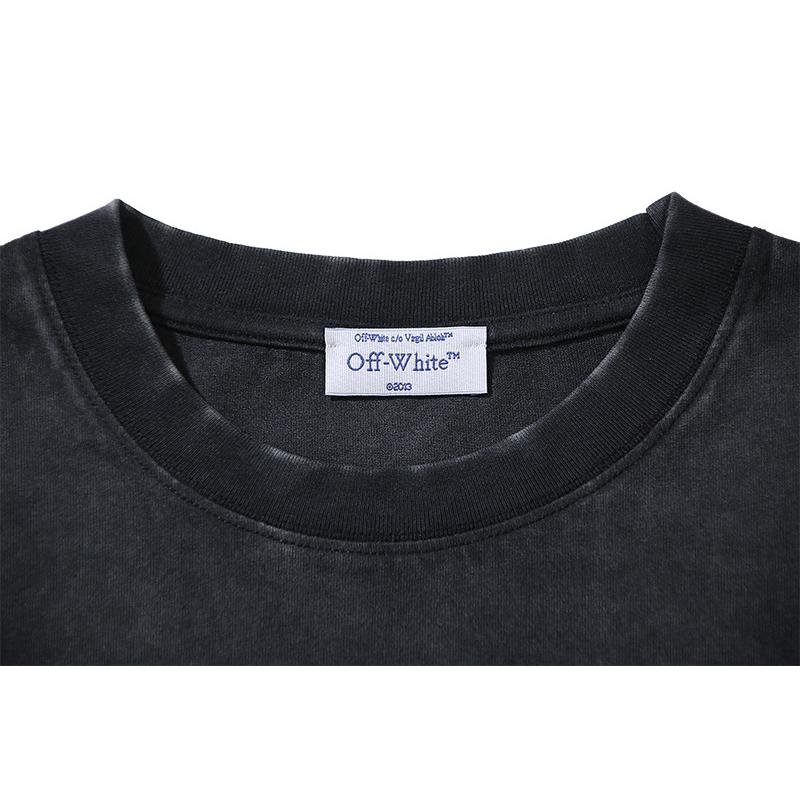 1200 Off-White 2025 Léto Nové Andělská červená Starý muž Náboženský Šíp Tištěné Tričko s krátkým rukávem pro Muže a Ženy