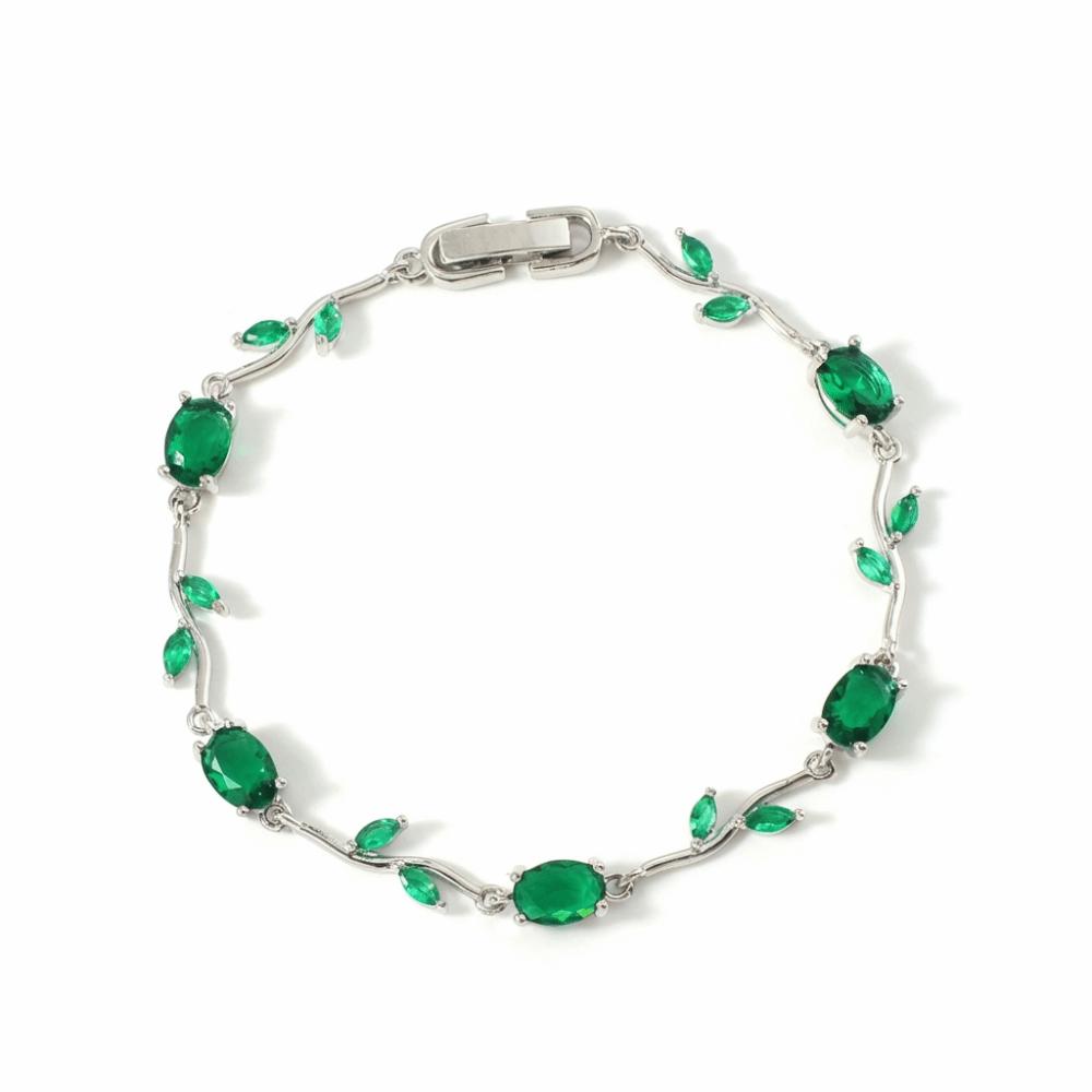 

Luxury Sparkling Leaf Chain 14 Colors Crystal Sparkling Leaf Bracelets Jewelry Gift Style 8