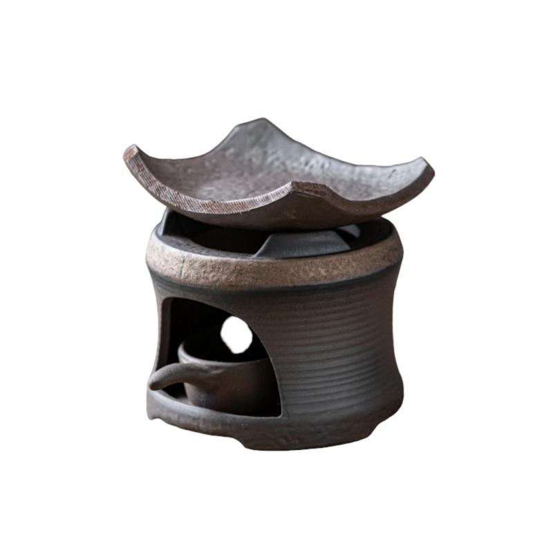 Ceramic Tea Stove Warmer Set - Natural Calming Effect Scents Diffuser with Tealight Holder for Meditation