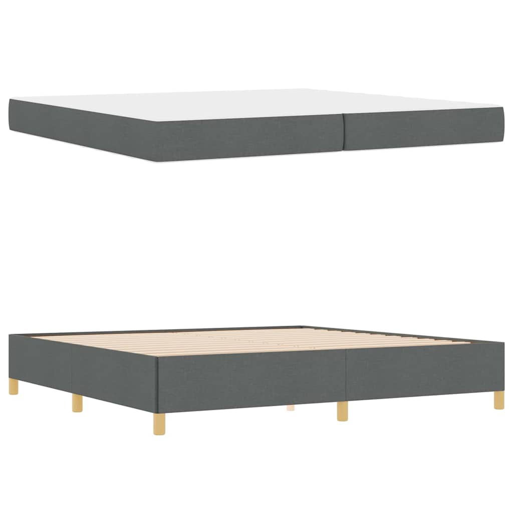 Bed Frame with Mattress Dark Gray 200 x 200 cm Fabric
