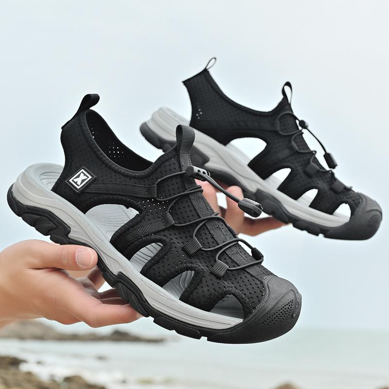 

Fashion Summer Sandals Breathable Casual Shoes Outdoor Anti-slip Wearable Men s Split Leather Climbing Sandals Comfort Men Beach Sandals 38