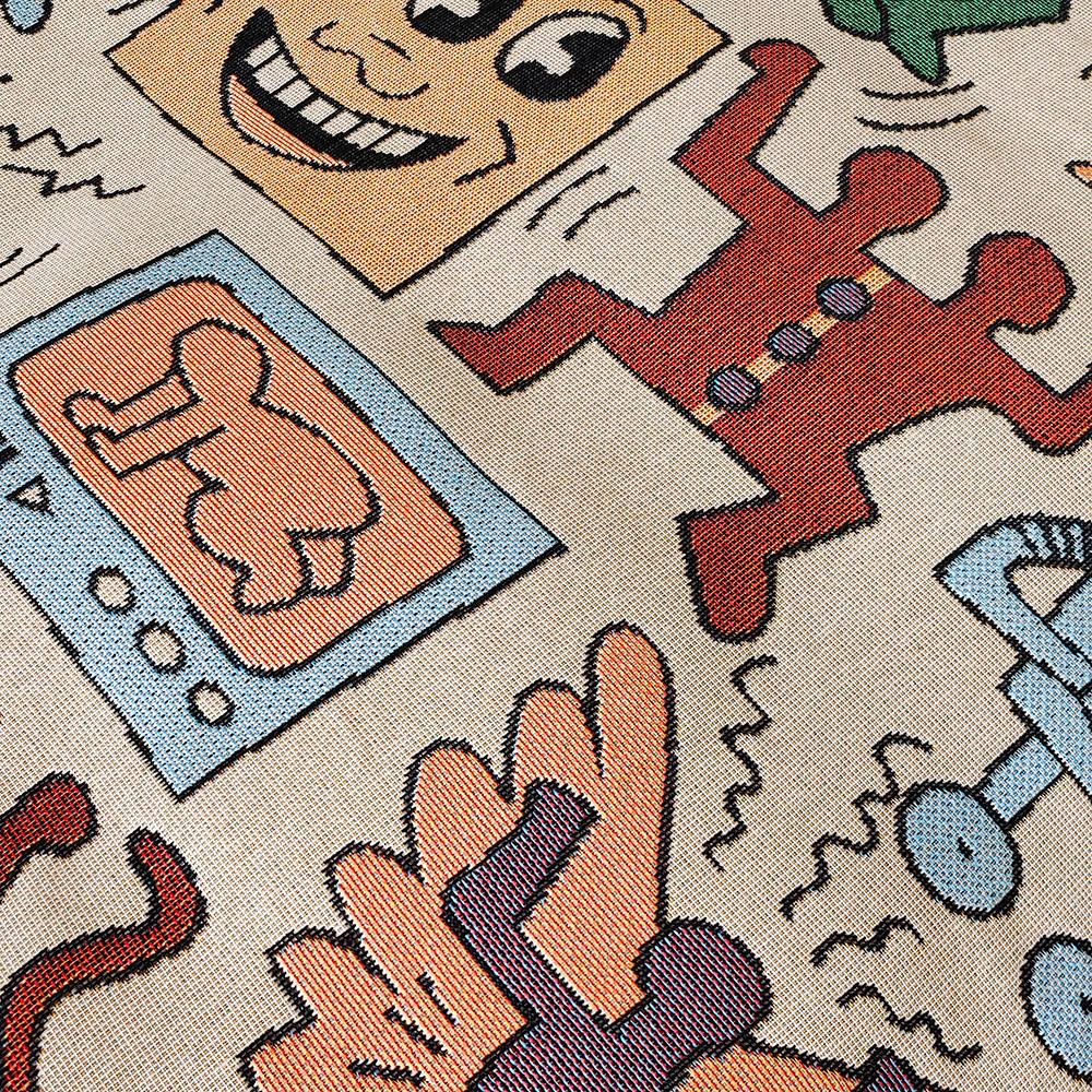 Messy Graffiti Jacquard Bed Blankets ,Outdoor Picnic Mat,Camping ,Throw Bedspread,Woven Tablecloth,Hanging Tapestry,Home Decor