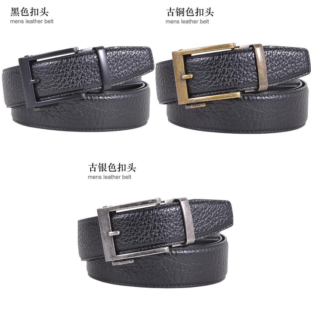 Wholesale Men's Genuine Leather Belt With Automatic Buckle Head Layer Cattle Leather