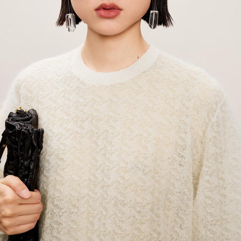 LESS Women's Autumn 2024 Mohair Blend Crew Neck Sweater