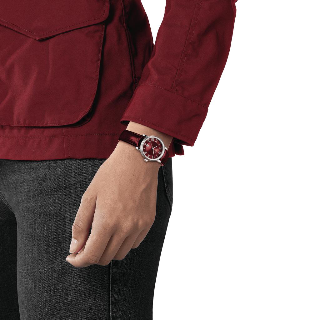 Tissot Leren Band Bordeaux Wijzerplaat Heren Modehorloge T122.210.16.373.00