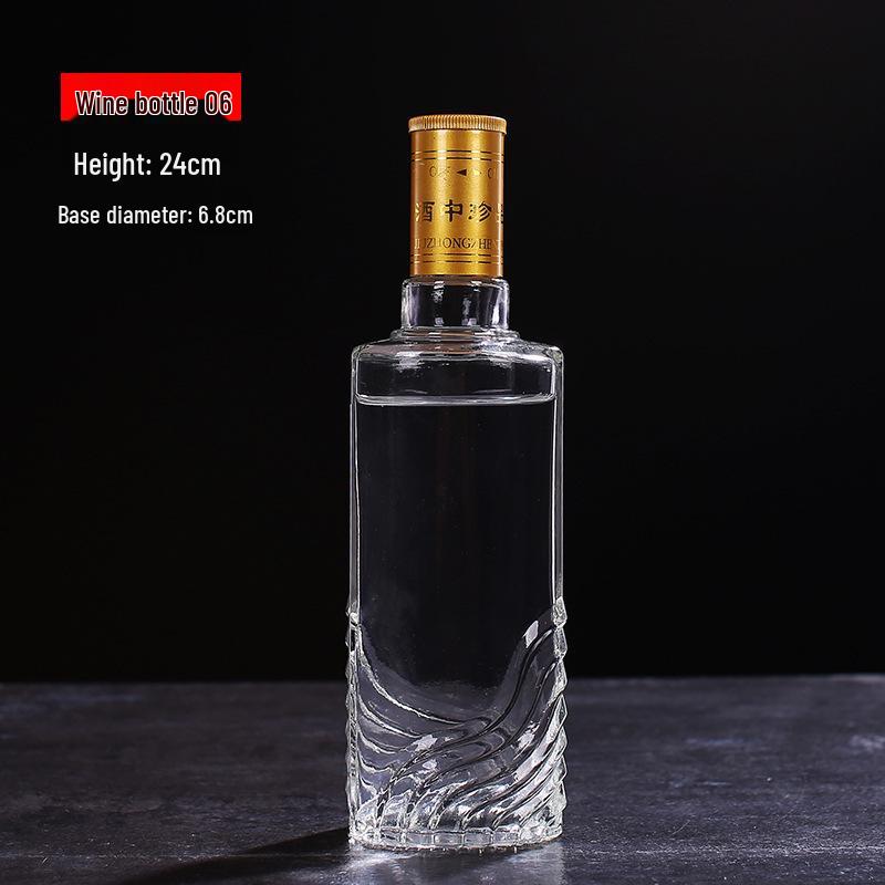 500ml Clear High-White Glass Wine Bottle, Decorative Empty Baijiu Bottle