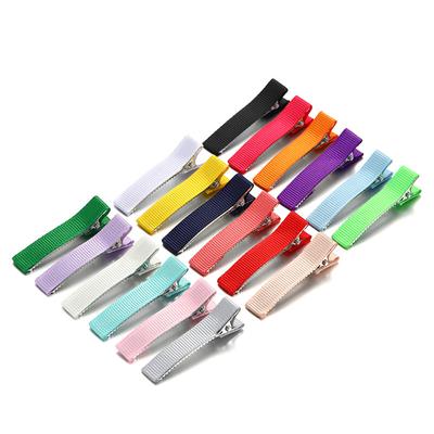 200pcs 50mm Grosgrain Ribbon Lined Alligator Hair Clips for Princess Girls Ponytail Holder Hairpins Kids Metal Hair Accessories