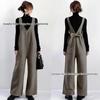 Japanese-Inspired High Waist Button-Up Jumpsuit with Patch Pockets - Spring & Autumn Colors