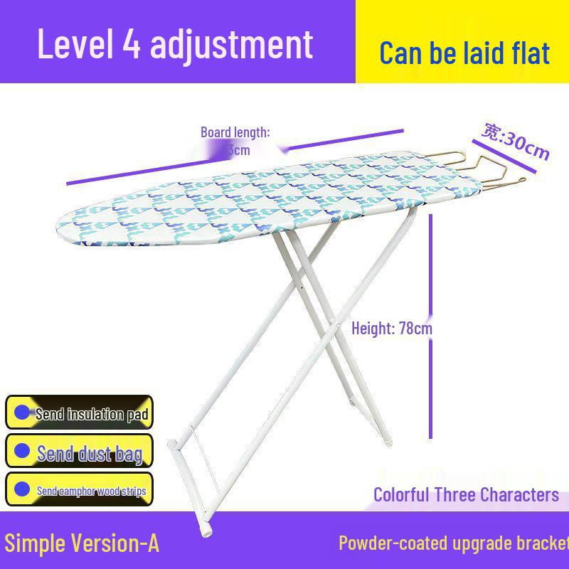 Reinforced Foldable Ironing Board with Handheld Rack - High-Grade Household Accessory