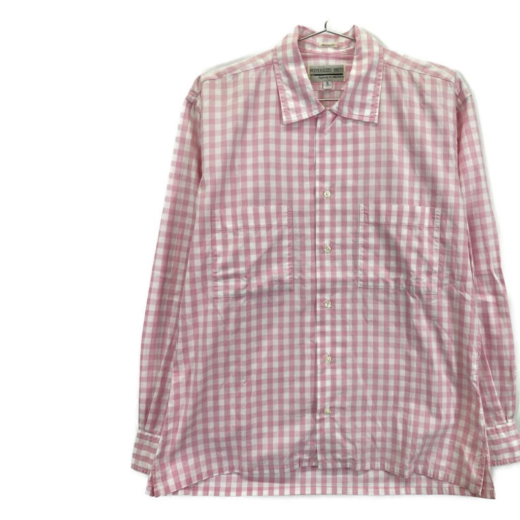 Individualized Shirts Pink Gold Check MOJITO FIT Open Collar Shirt Tops S pinkUsed