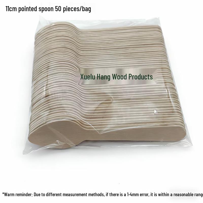 Eco-Friendly Biodegradable Birch Cake & Fruit Spoon - 110mm Disposable Wooden Utensil