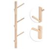 Punch Free Wall Mounted Coat Rack Towel Hanger Tree Branch Shaped Hat Rack for Living Room(Wood