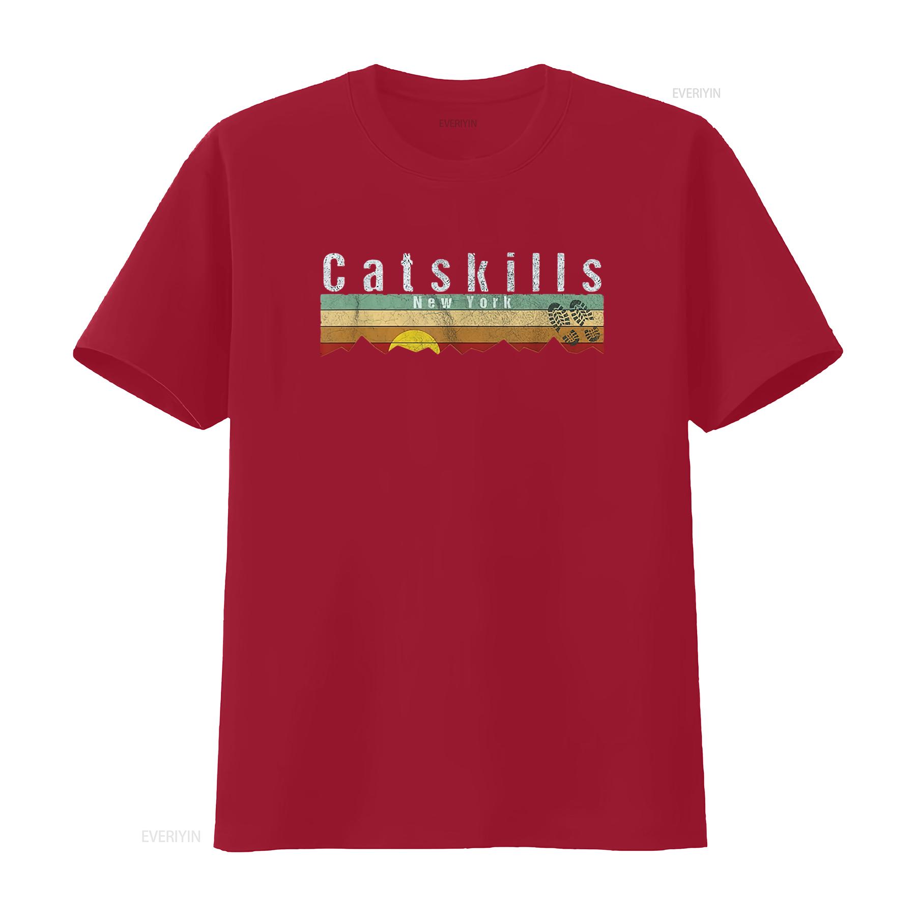 

Womens Catskills Ny T Shirt Vintage Hiking Black 2XL vintage Washed Soft homme Stylish Unisex Stretched Slightly Versatile S