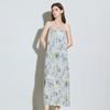 Chuyu Ink Floral Pleated Maxi Dress