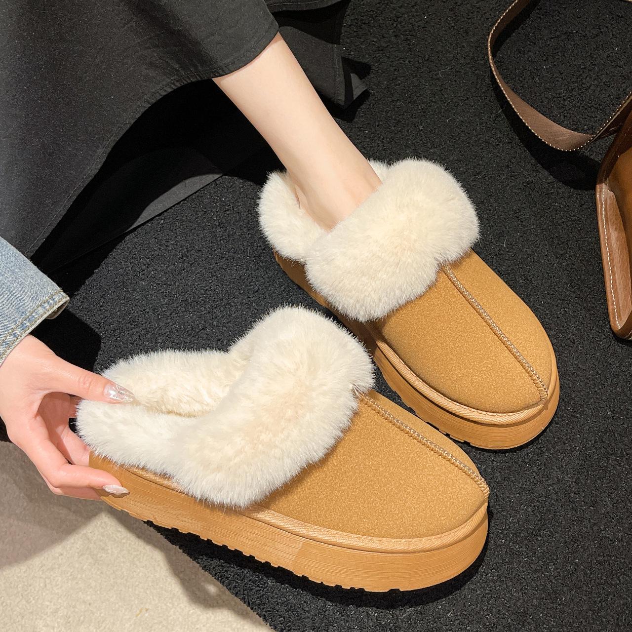

Мода Новая Мода Меховые Тапочки Женские Пушистые Зимние Домашние Тапочки Пена с Памятью Пушистые Тапочки Толстый Каблук Плюшевые Тапочки Женские Хлопковые Туфли 37 коричневый