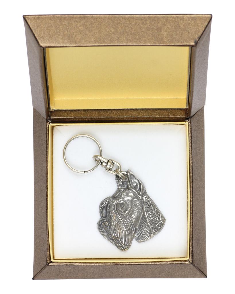 Schnauzer I - Silver-plated Pendant with a Dog In a Decorative Box, Handbag Decoration, Backpack Pendant by Art-Dog Brand