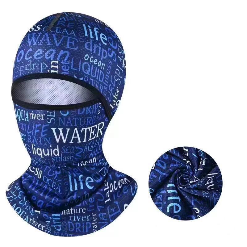 Summer Cool Balaclava Ice Silk Cycling Full Face Cap Sun Anti-Uv Protection Sports Face Cover Headwear Bike Motorcycle Men'S Hat