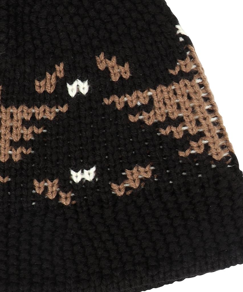 MAHAGRID Eagle Knit Bucket Hat Black(Mg2Efmab34A)