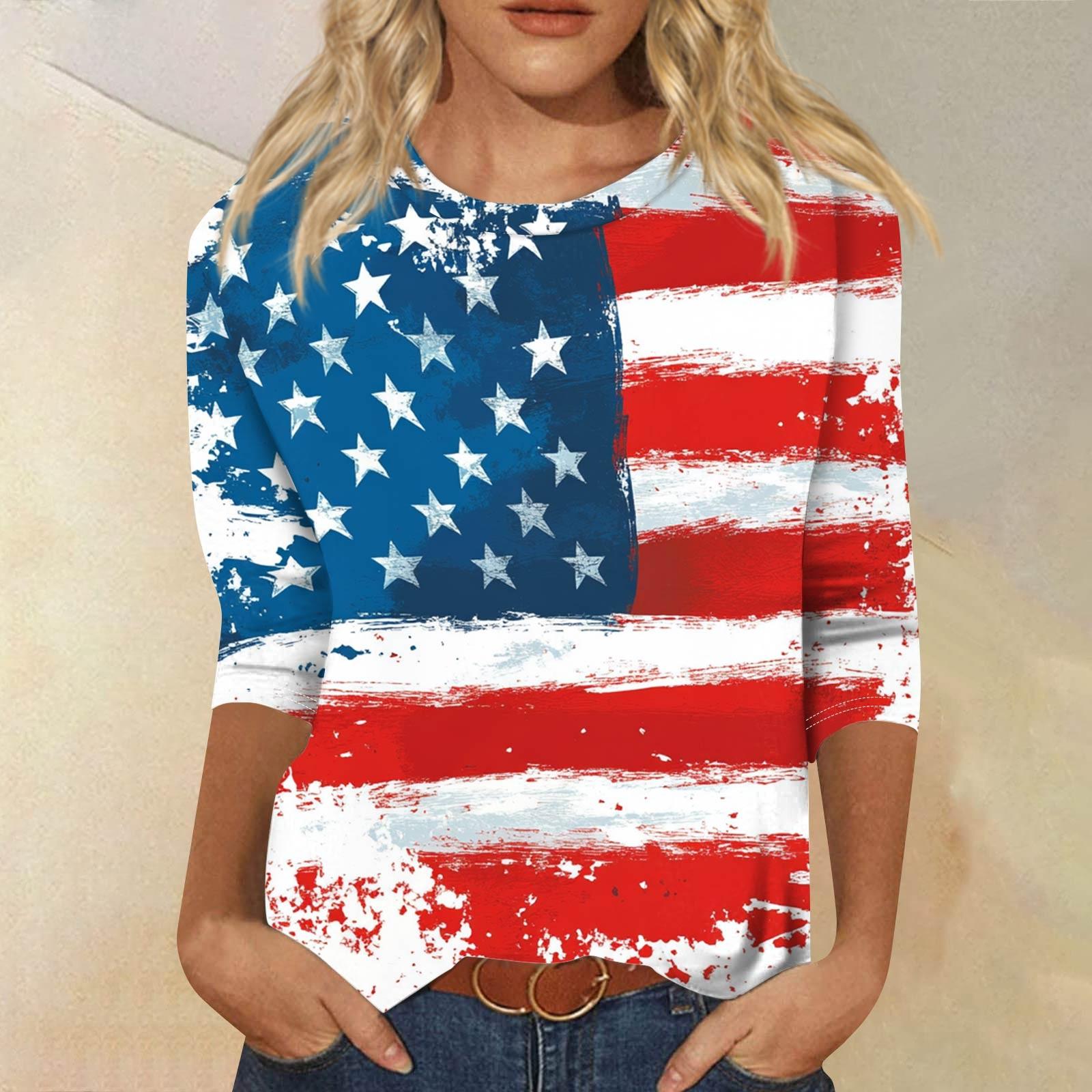 

Женская модная повседневная свободная футболка с круглым вырезом и рукавами 3/4 с принтом, женский топ XXXL красный