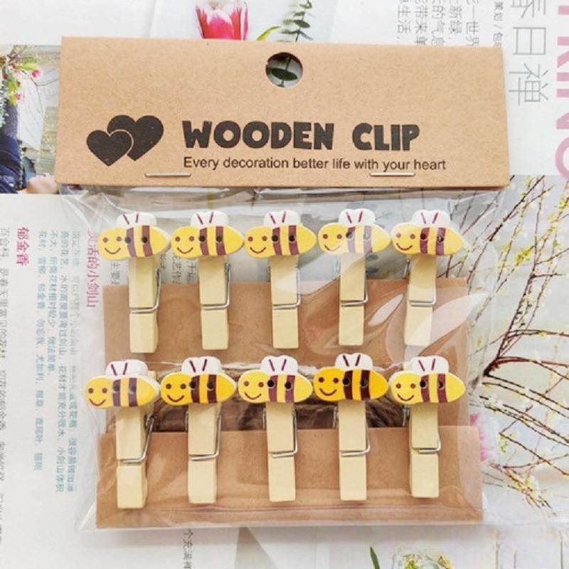 Flowers Peach Blossom Kindergarten Hanging Photos Wall Flower Shop Floral Art Cards Small Wooden Clips