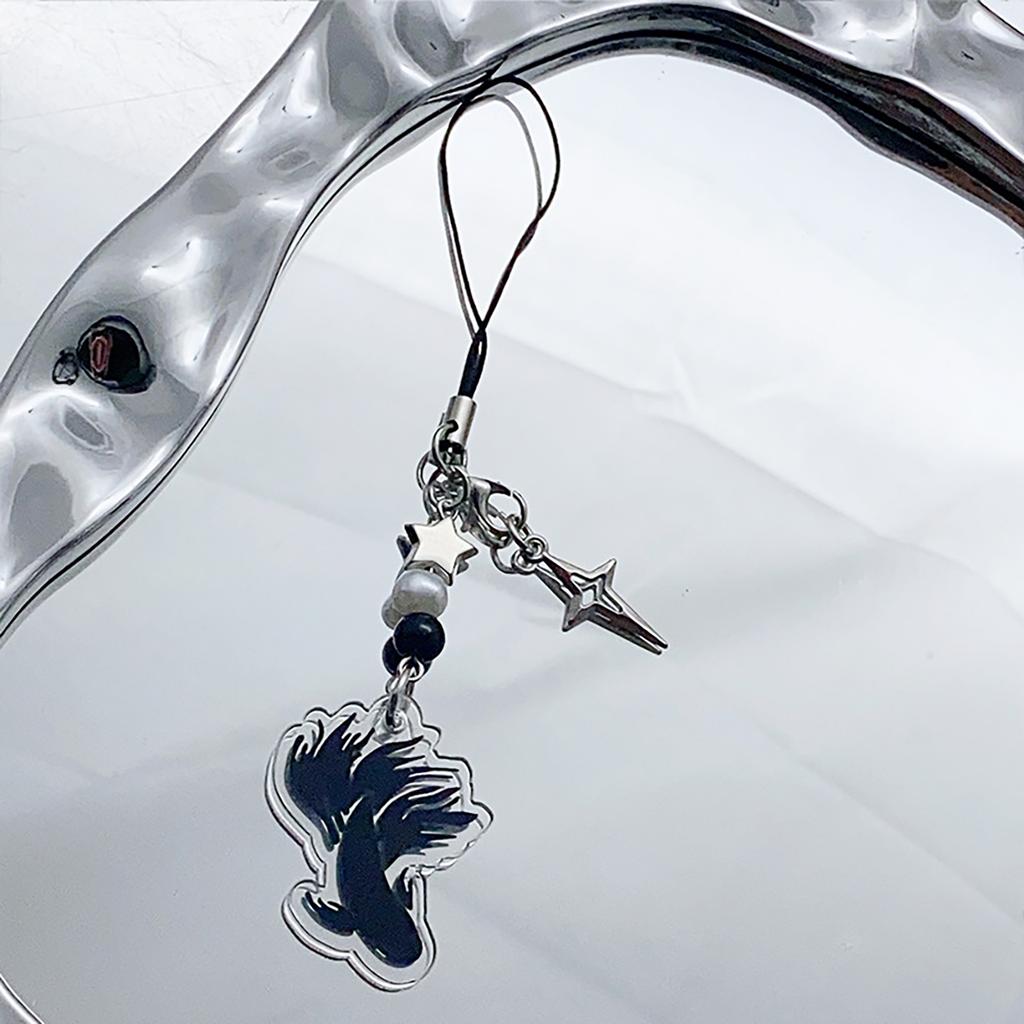 Fashionable Acrylics Fish Cross Bead Phone Charm Lanyard Multipurpose Keychain Pendant Pack of 2 for Trendy Women