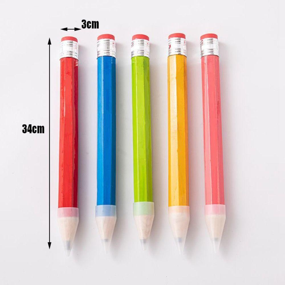 18/34/39CM Big Pencil Wooden Large Wood Pencil Fun Gift Stationery Pencil  School Office