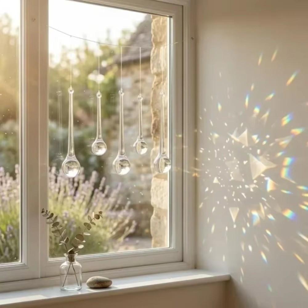10pcs Clear Christmas Tree Ornaments Waterdrop Hanging Decorations Party Backdrop Decor