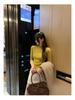 Korean Chic Elegant Half-High Neck Slim Fit Mid-Sleeve Knit Top for Women - 2026 New Arrival