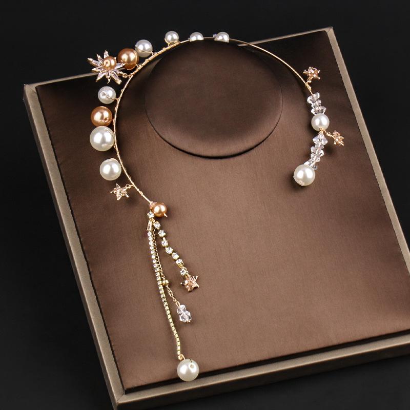 2020 Fairy Bride Pearl Zircon Necklace: Handmade Forest-Inspired Clavicle Chain Wedding Accessory