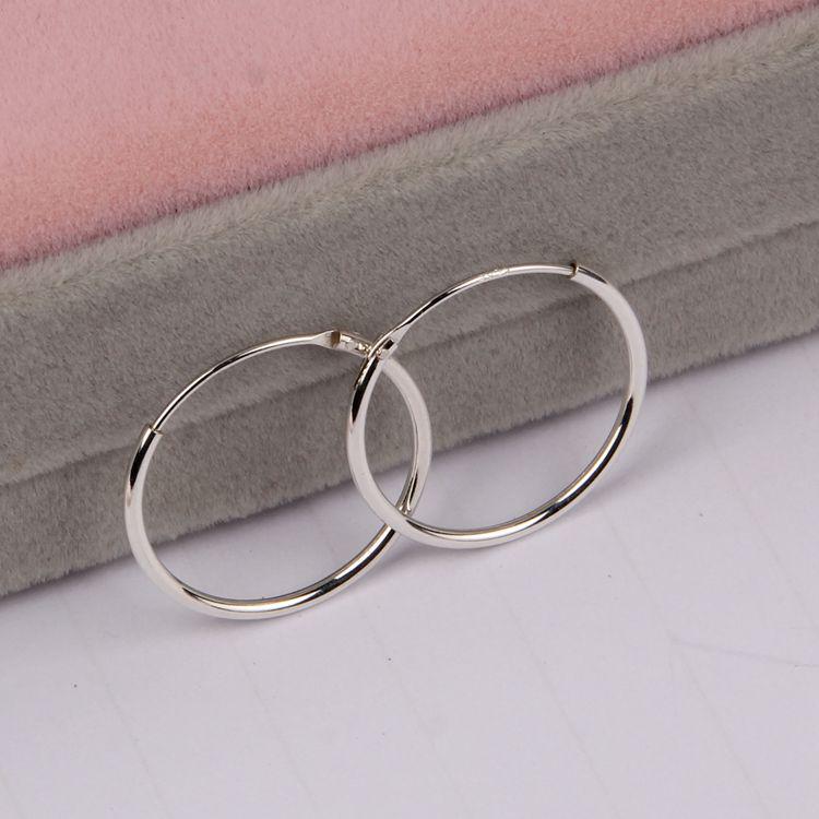 925 Sterlingsilber Große Creolen für Damen - Japanischer und Koreanischer Schlichter Stil