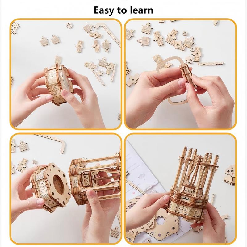 Plovoucí město v oblacích DIY 3D dřevěné puzzle Miniaturní architektonický model Skládačka Nebeské impérium Stavebnice pro dospělé děti Dárek