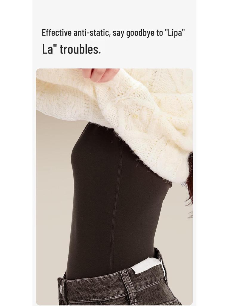 10A Antibacterial Women's Warm Velvet Long-Sleeve Top with Chest Pads, Self-Heating for Autumn/Winter