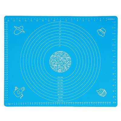 Kitchen Thicken Silicone Rolling Dough Pad Baking Mat with Scales DIY Baking ToolsBlue 40x50cm