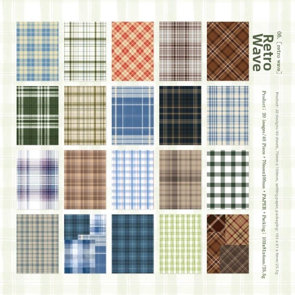 40pcs/pack DIY Journaling Material Paper Aesthetic Pastel Vintage Base Paper