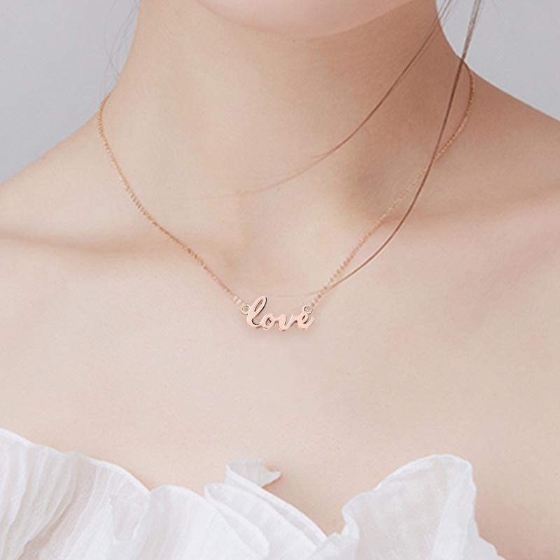 LOVE English Letter Pendant Necklace Fashionable and Versatile Valentine's Day Jewelry