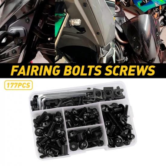 Complete Fairing Bolt Screws Kit Black For Kawasaki Ninja ZX6R 7R ZX9R ZX12R EOA