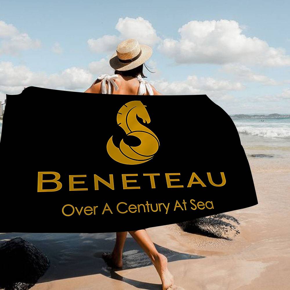 B-BENETEAU Logo Microfiber Printed Beach Towel Mountain Climbing Yoga Beach Swimming Running Absorbent Soft Towel