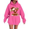 Women's Casual Comfortable Long-Sleeved Christmas Letter-Printed Warm Hooded Crew-Neck Sweatshirt