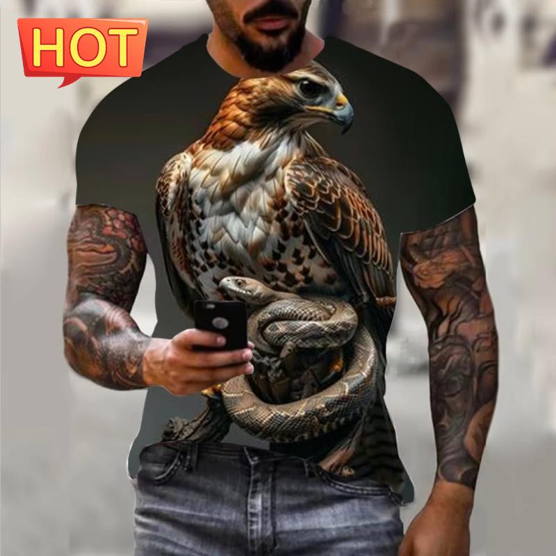 Fashion Animal Eagle Graphic T Shirt For Man Women 3D Printed Short-Sleeved Tees Fashion Plus Size Men's Tops Casual Kids Tops