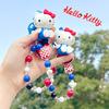 Hellokitty Keychain Kawaii Kt Red Blue White Classic Bag Pendant Cartoon  Style Girl Keychain Gift Kitty Tv Beaded Keychain
