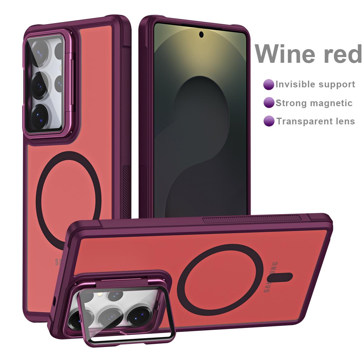 

Matte Acrylic Camera Kickstand Magnetic Phone Case For Samsung Galaxy S25 S24 S23 S21 Plus Ultra FE For Magsafe Hard Back Cover Galaxy S25 FE