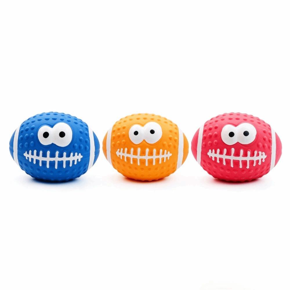 3 pcs Smiley Face Pattern Latex Dog Toy Latex Material Dog Molar Toy Dog Chew Toy Puppy Teething