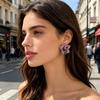 1 Pair Stud Earrings Sparkling Bright Lightweight Ear Studs Flower Shape Concert Earrings Jewelry