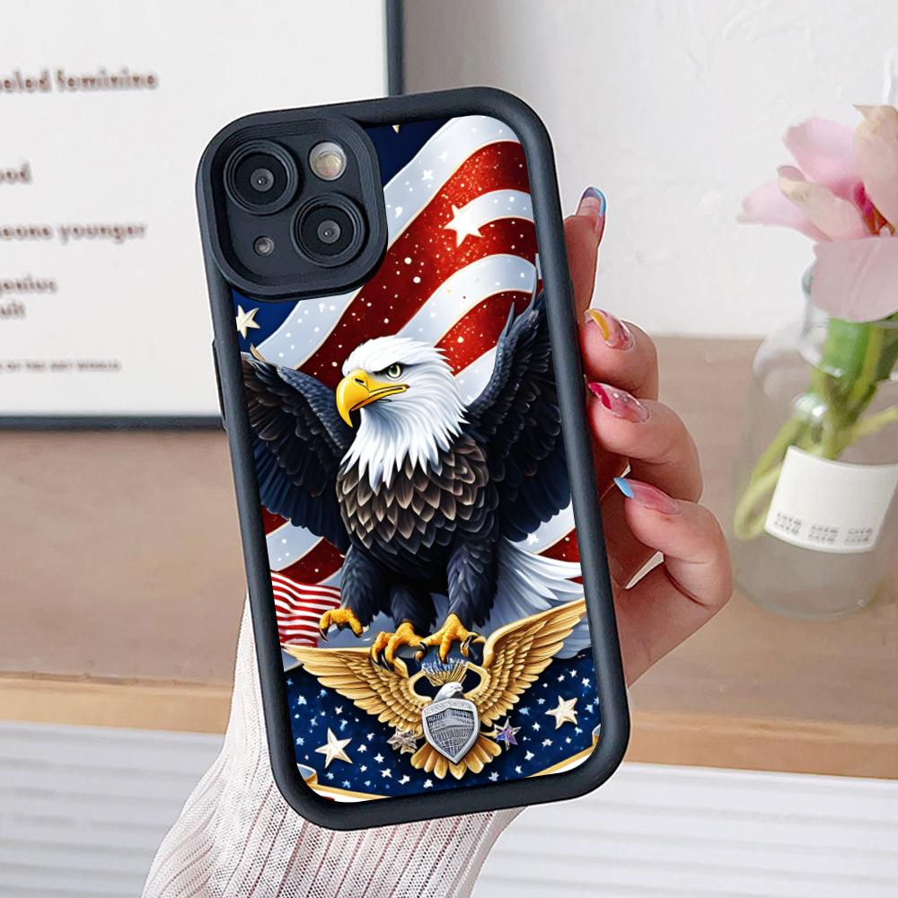 USA America Flag Thicken TPU Mobile Phone Case for iPhone 17 16 15 14 13 12 11 Air Pro Max Plus Colorful Cover
