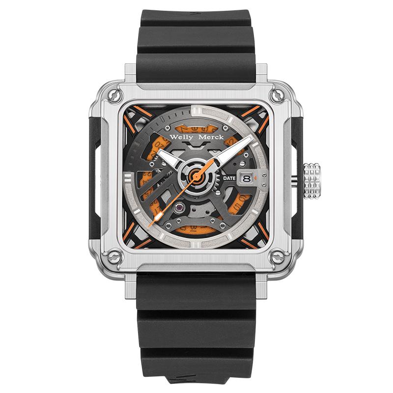 WM Watch Automatic Mechanical Watches Man Stainless Steel reloj hombre Interstellar Series Square Welly Merck Watch WM090