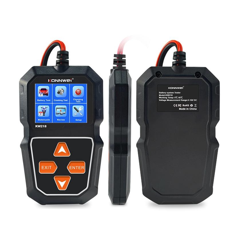 KONNWEI KW218 Tester Batteria Auto 6V 12V Auto Moto Camion Analizzatore di Sistema 2000CCA Strumento di Test Avviamento Ricarica PK KW650