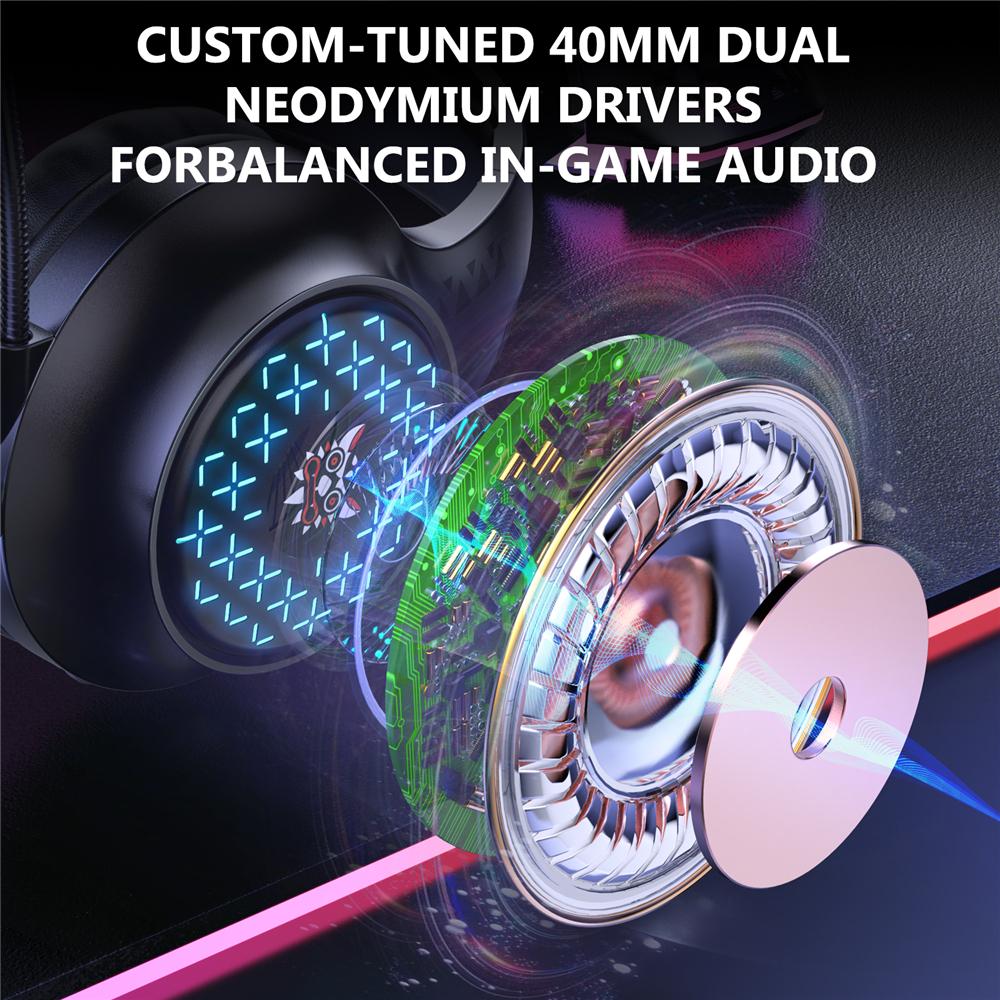 For Ps4 Ps5 Xbox Computer Pc Gamer Headset Wired 3.5mm Headphones Led Hifi Stereo Bass Gamer Headphone With Noise Canceling Mic