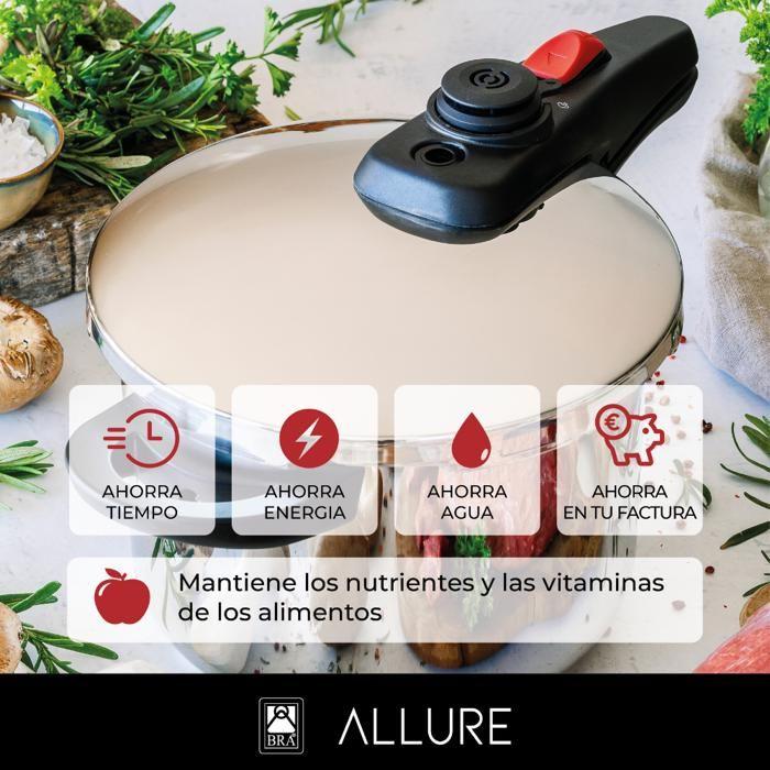 Bra allure | ensemble duo d'autocuiseurs rapides de 4+6 litres, acier inoxydable 18/10, avec 2 programmes de cuisson et système de