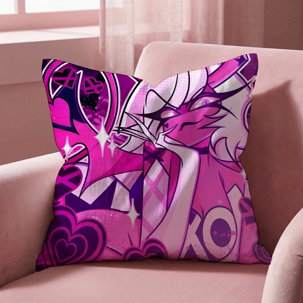 H-Helluva Boss CARTOON Cushion Cover Multi-Scene Pillow Cover for Home & Car - Reversible, Soft & Durable for Daily Use
